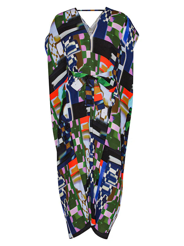 Knight Plisse Kaftan - Kaleidoscope Tetris