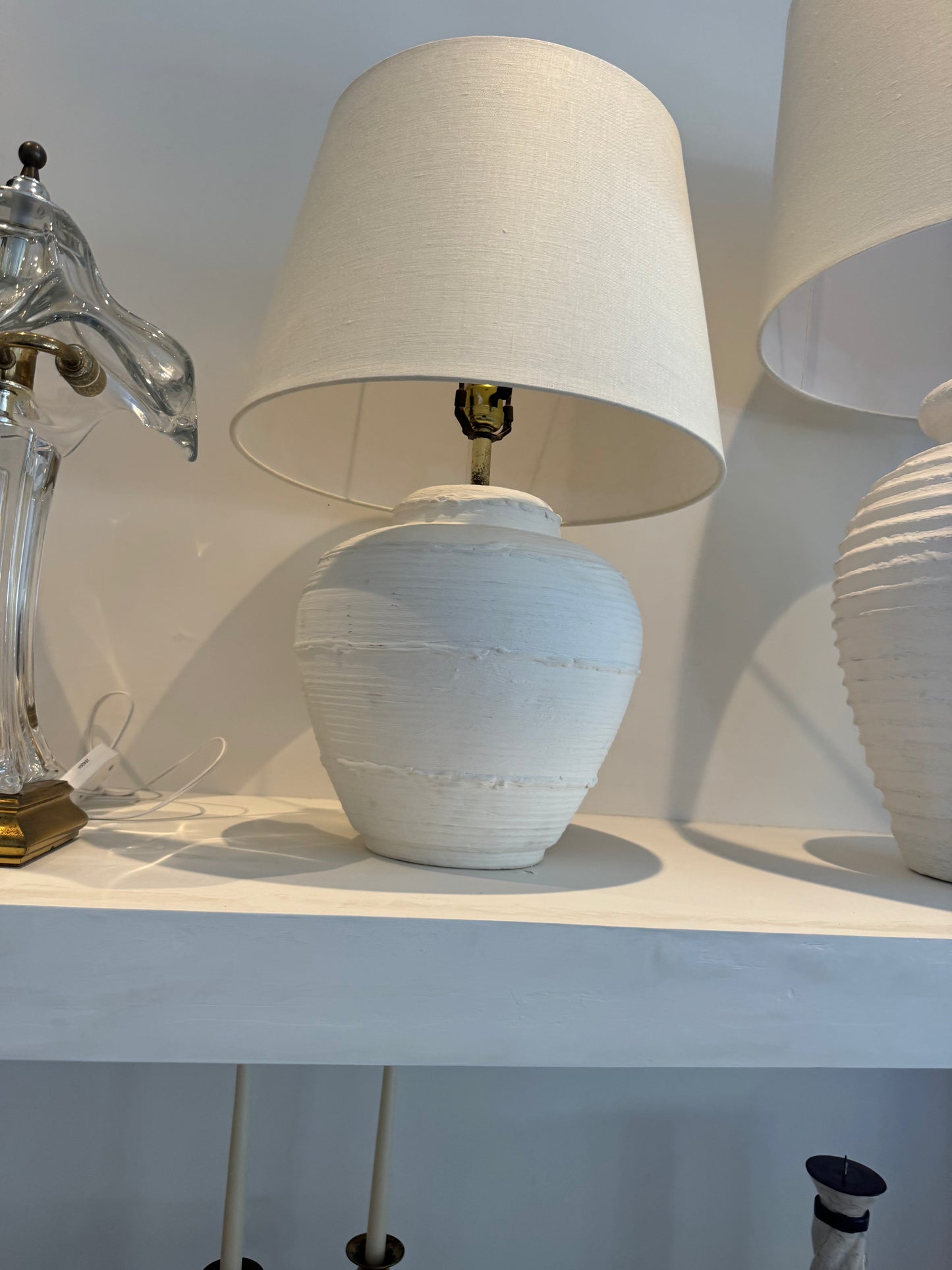 SM Ceramic and plaster lamp with shade
