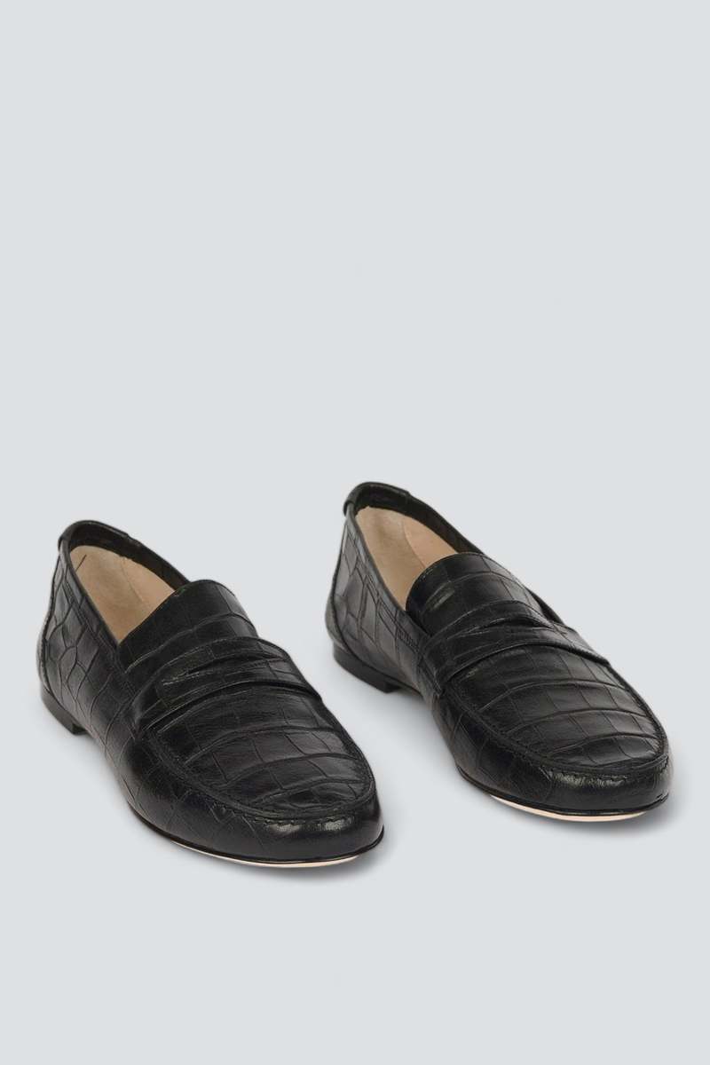 Penny Loafer Croc Black