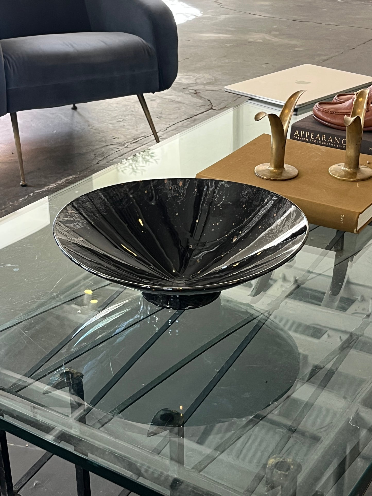 Ceramic Black Bowl - Haeger