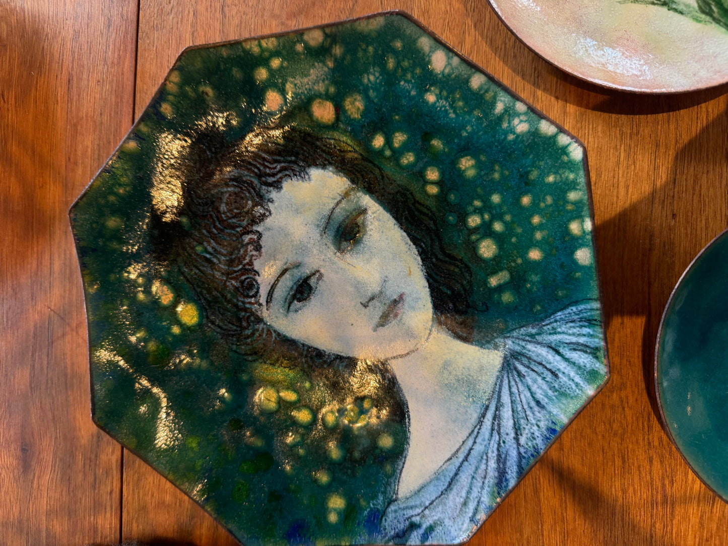 Hand painted Enamel Dish