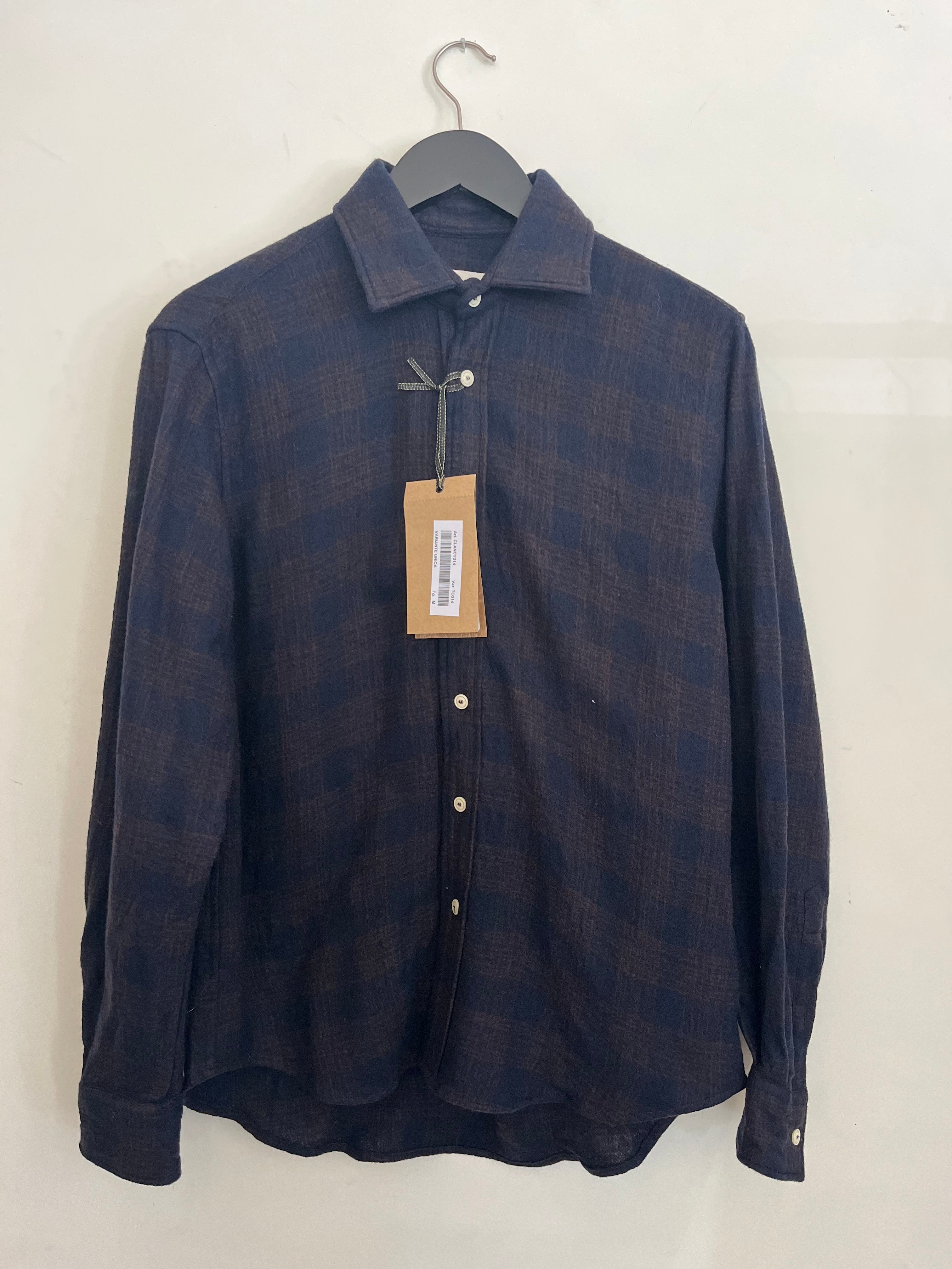 French-Collar Wool Shirt