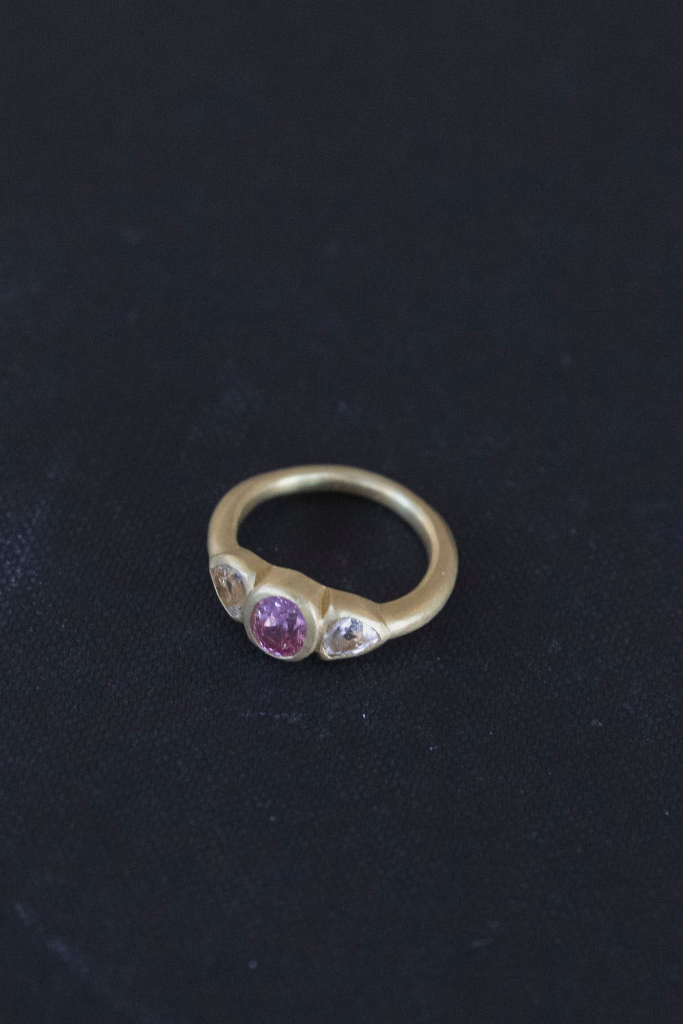 19k Gold and Lotus Garnet and Phenakite Ikon Ring 10237 Sz 625