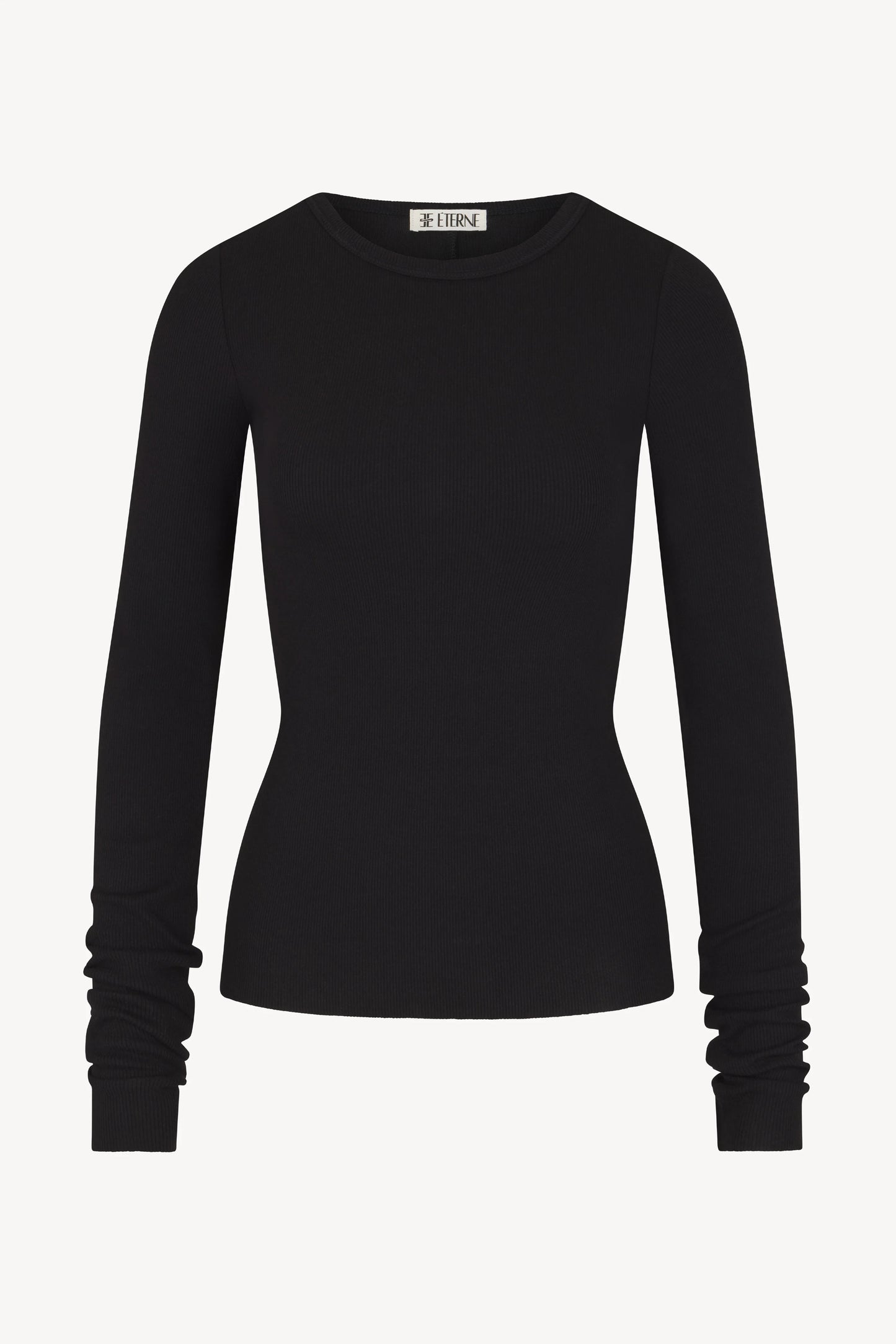 LONG SLEEVE FITTED TOP BLACK