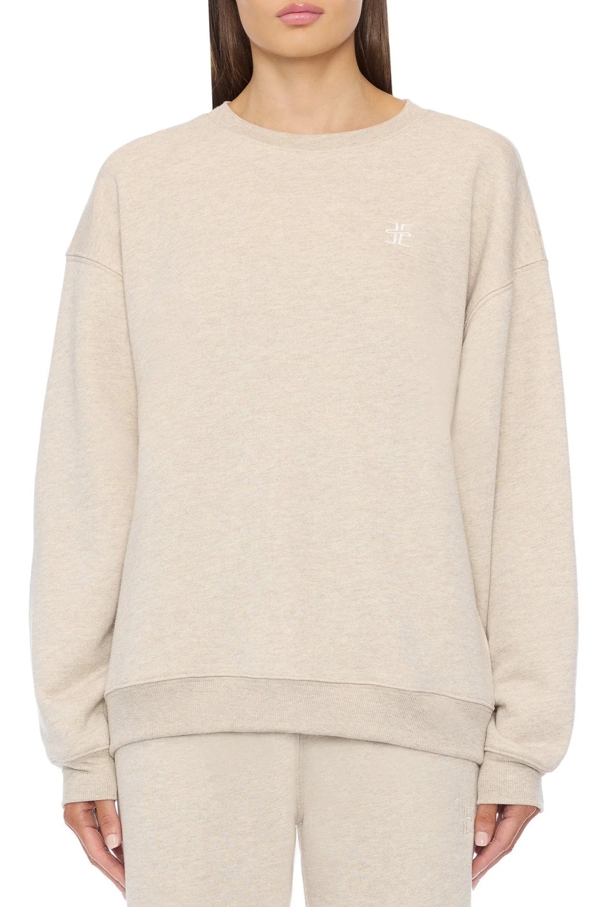 OVERSIZED CREWNECK HEATHER OATMEAL