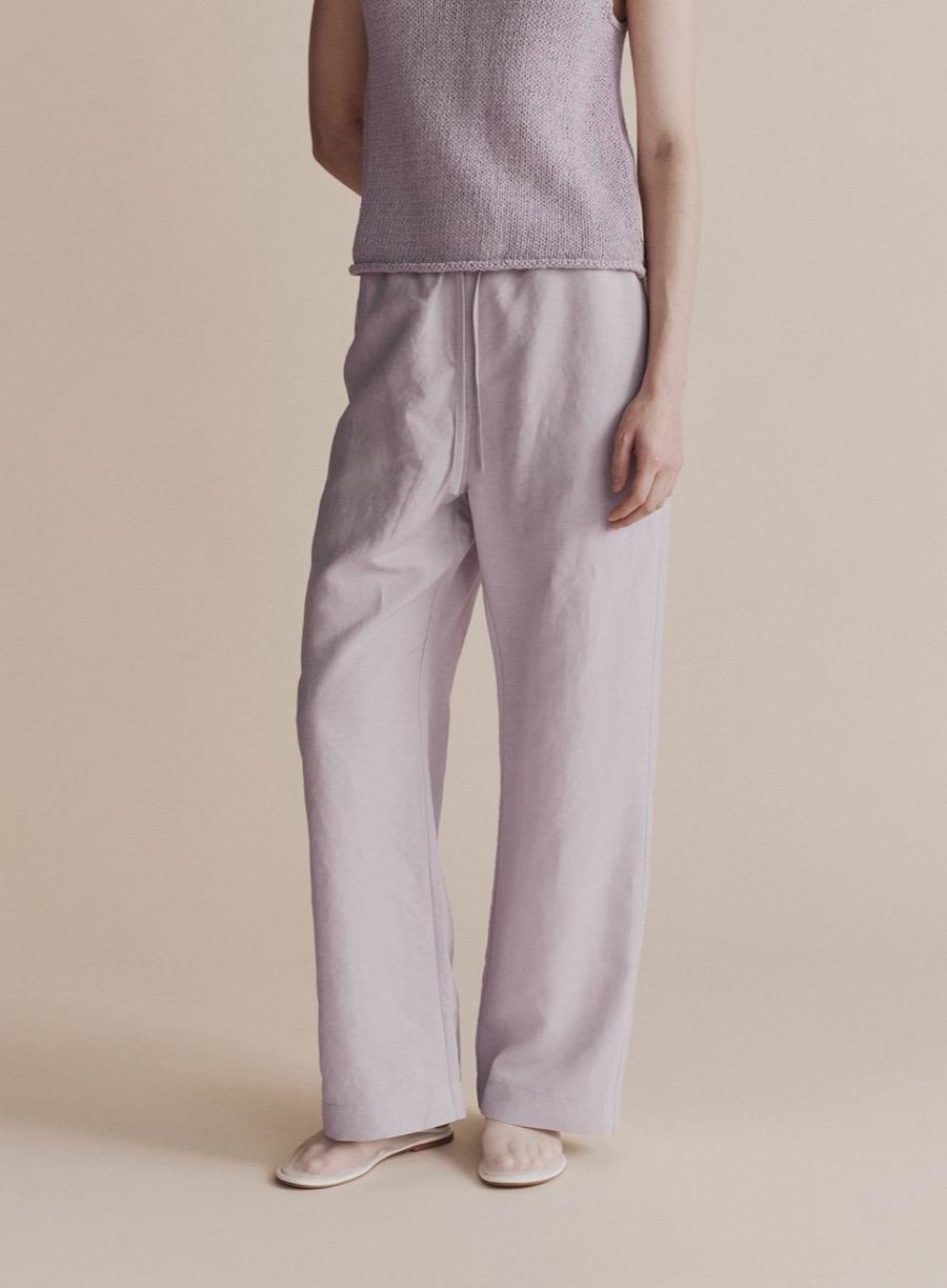 Silk Linen Drawstring Pants