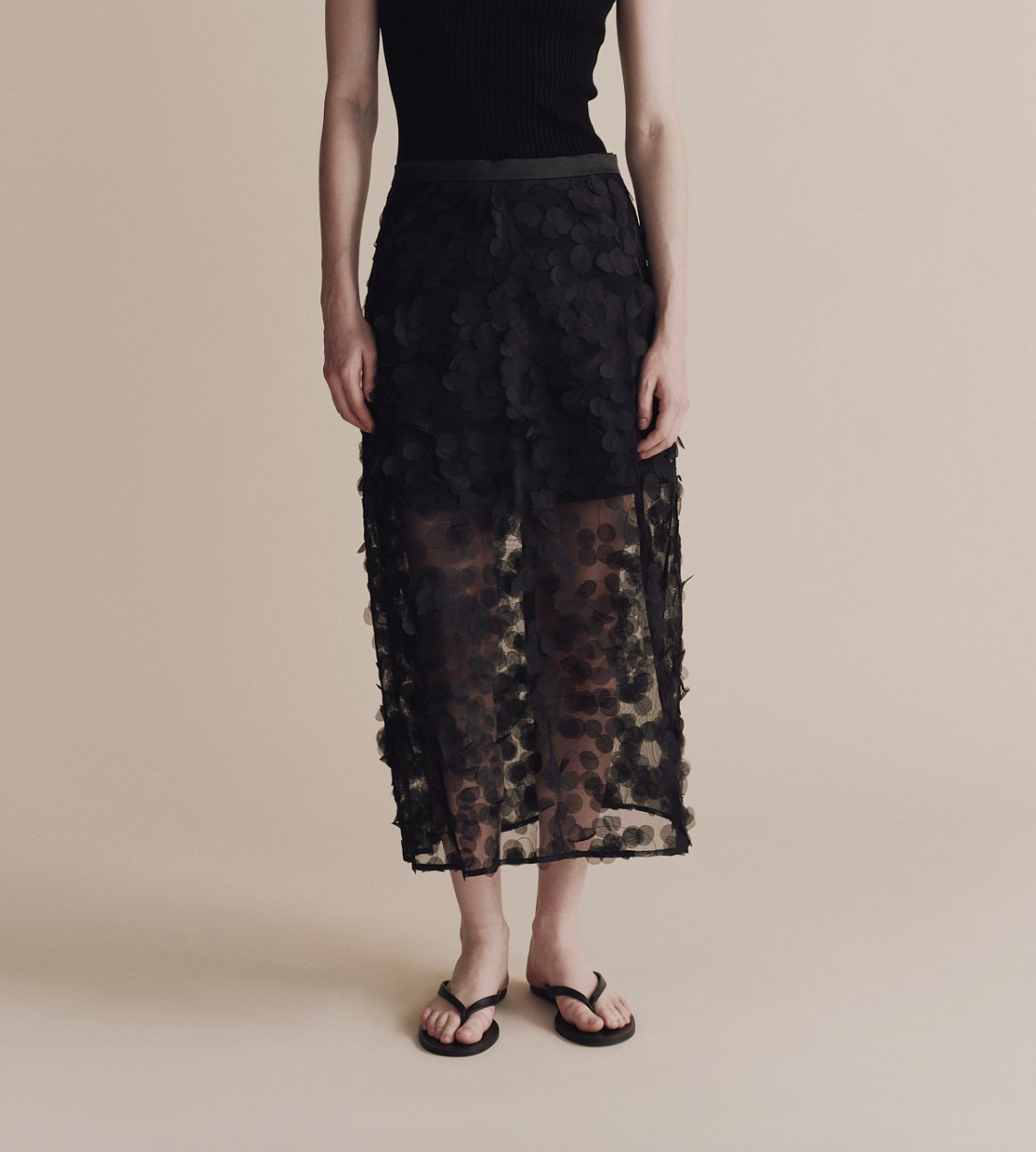 Appliqued Midi Skirt