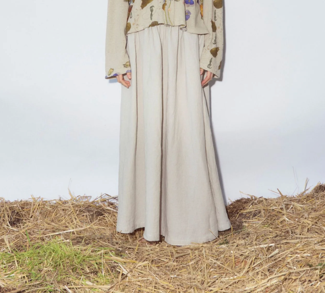 Linen Skirt Tan 069