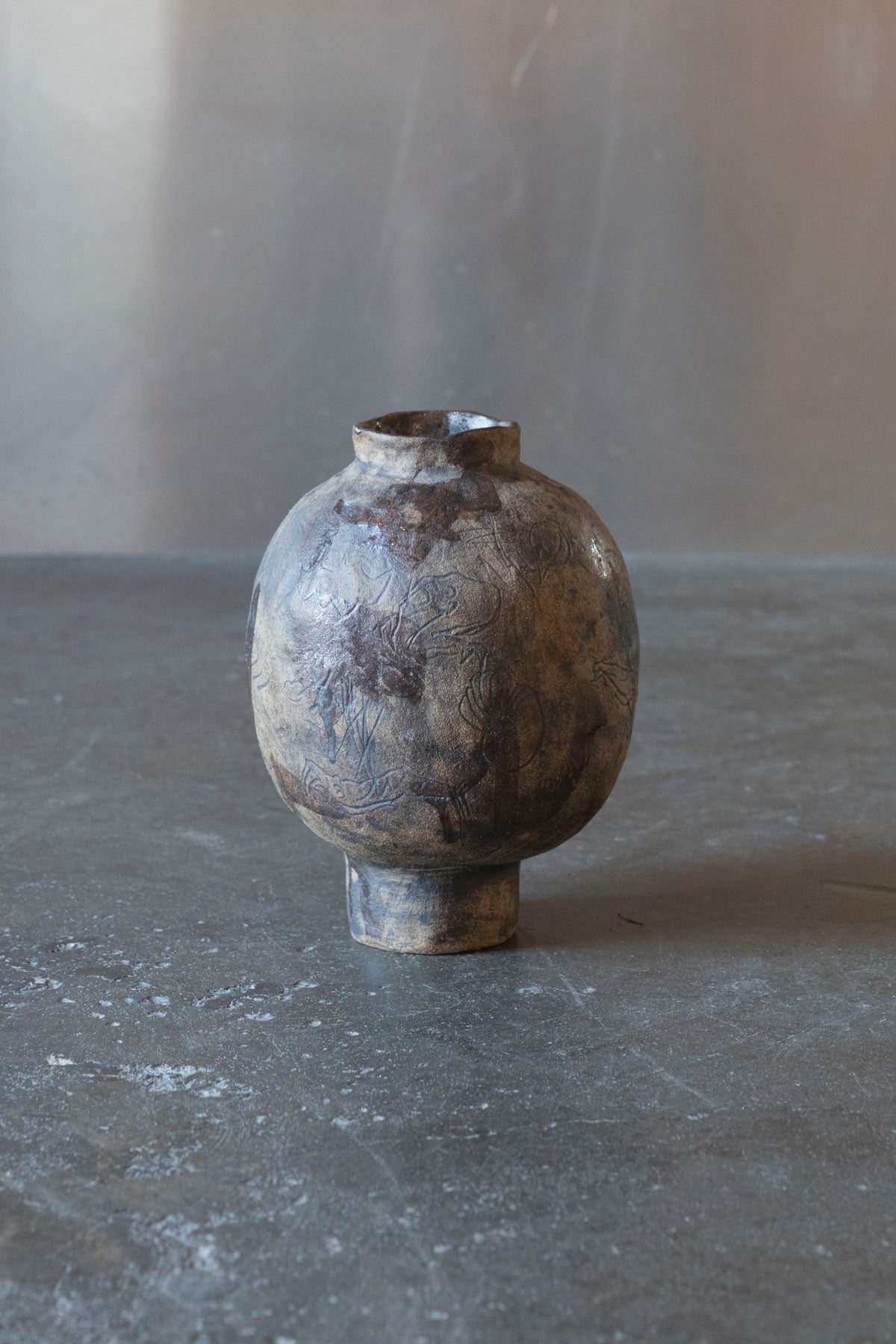 Small Painted Moon Vase